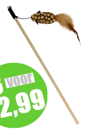 Gereduceerde Prijs Jack & Vanilla Herbals Teaser Met Matatabi Muis & Veer 40 cm